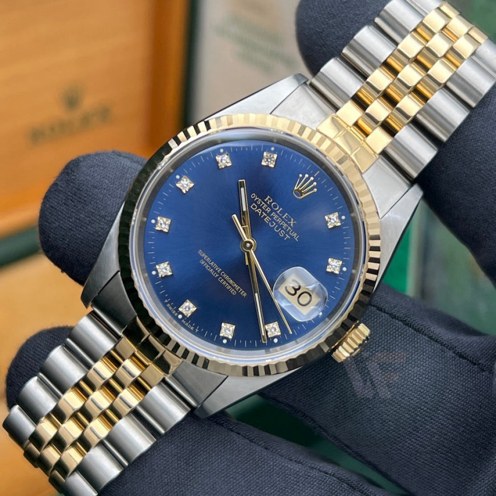 Rolex Datejust 16233 Jubilee Blu Diamanti