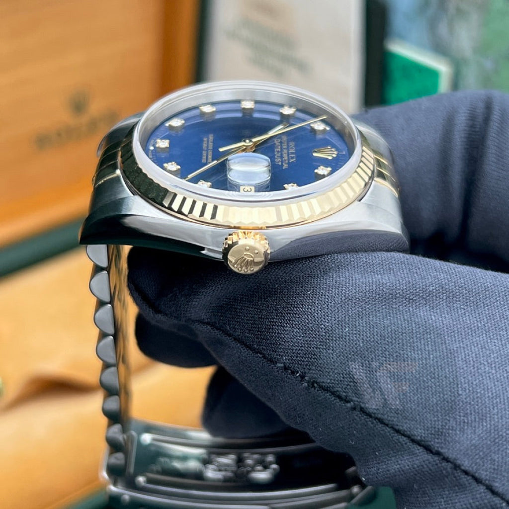 Rolex Datejust 16233 Jubilee Blu Diamanti